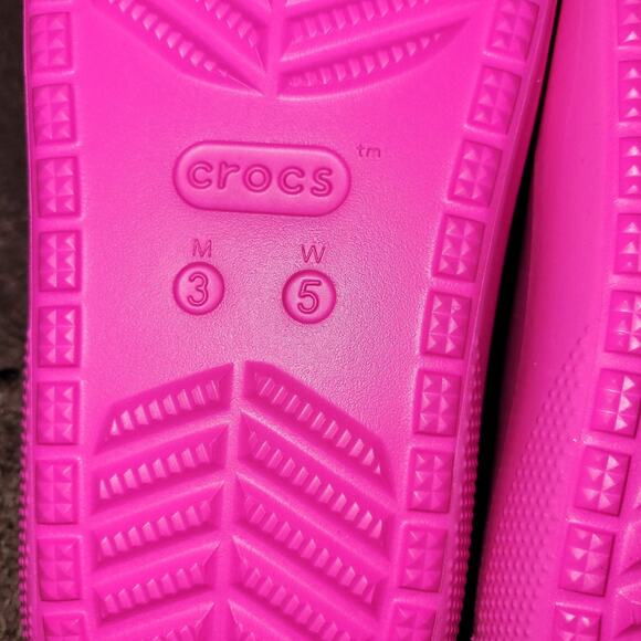 Crocs Classic Sz 3/5 Unisex Adults Slip-On Slide Sandal - Electric Pink/ New - Picture 3 of 5